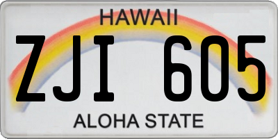 HI license plate ZJI605