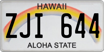 HI license plate ZJI644