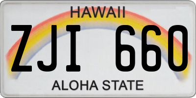 HI license plate ZJI660