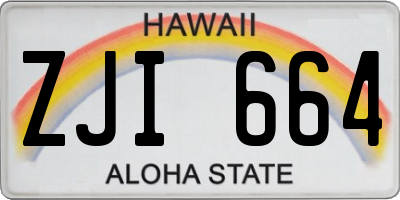 HI license plate ZJI664
