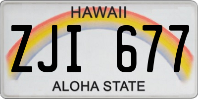 HI license plate ZJI677