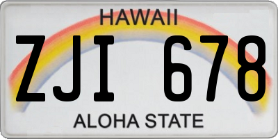 HI license plate ZJI678