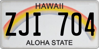 HI license plate ZJI704