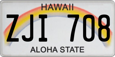 HI license plate ZJI708