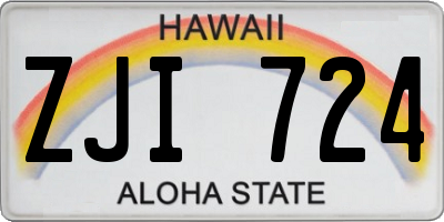 HI license plate ZJI724