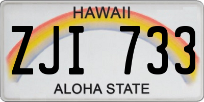 HI license plate ZJI733