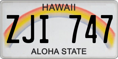 HI license plate ZJI747
