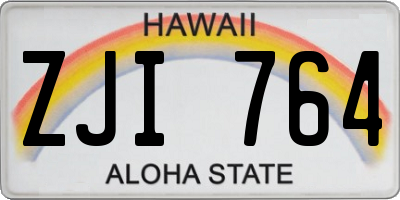 HI license plate ZJI764