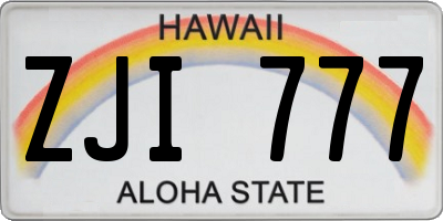 HI license plate ZJI777