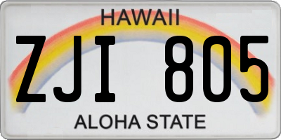 HI license plate ZJI805