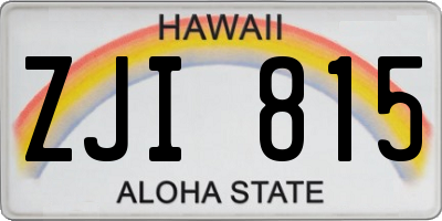 HI license plate ZJI815