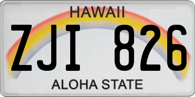 HI license plate ZJI826