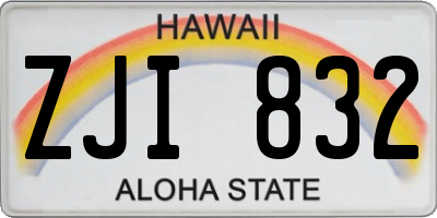 HI license plate ZJI832