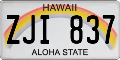 HI license plate ZJI837