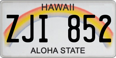 HI license plate ZJI852