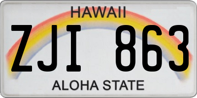 HI license plate ZJI863