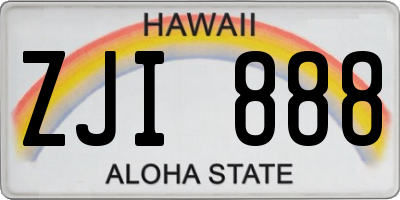 HI license plate ZJI888