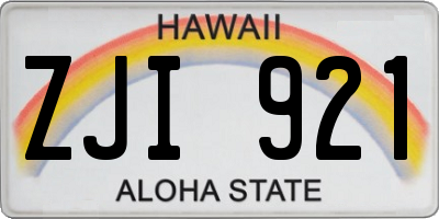 HI license plate ZJI921