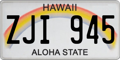 HI license plate ZJI945