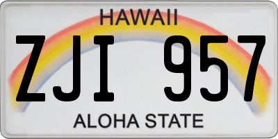 HI license plate ZJI957