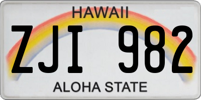 HI license plate ZJI982