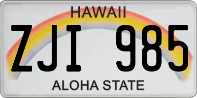 HI license plate ZJI985