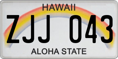 HI license plate ZJJ043