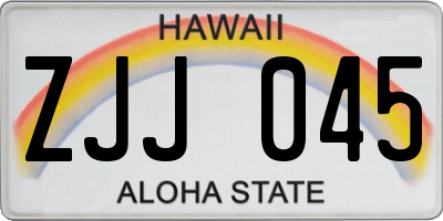 HI license plate ZJJ045
