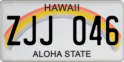 HI license plate ZJJ046