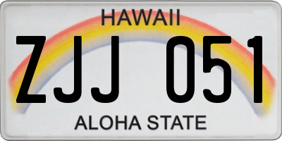 HI license plate ZJJ051