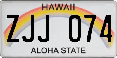 HI license plate ZJJ074