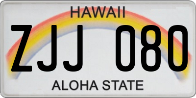HI license plate ZJJ080