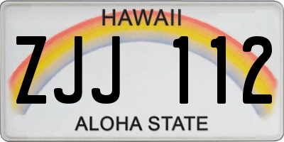HI license plate ZJJ112