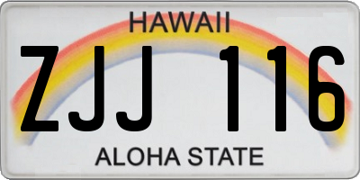 HI license plate ZJJ116