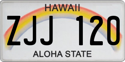 HI license plate ZJJ120