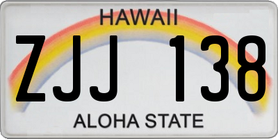 HI license plate ZJJ138