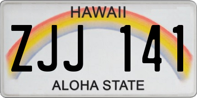 HI license plate ZJJ141