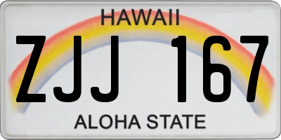 HI license plate ZJJ167