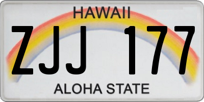 HI license plate ZJJ177