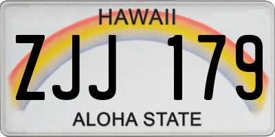 HI license plate ZJJ179