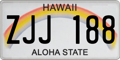 HI license plate ZJJ188