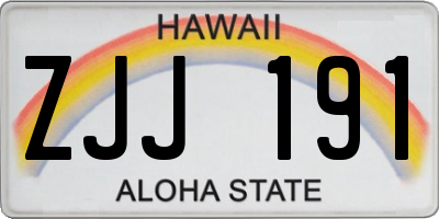 HI license plate ZJJ191