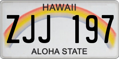 HI license plate ZJJ197