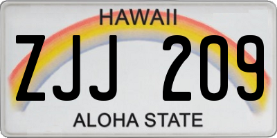 HI license plate ZJJ209