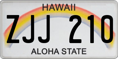 HI license plate ZJJ210