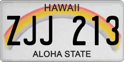 HI license plate ZJJ213