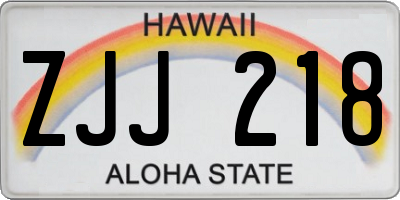HI license plate ZJJ218