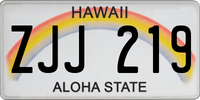 HI license plate ZJJ219