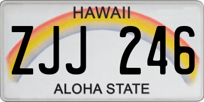 HI license plate ZJJ246