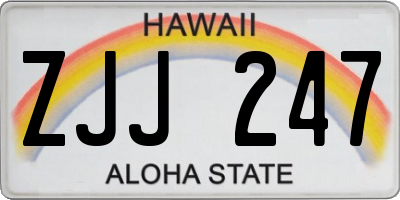 HI license plate ZJJ247